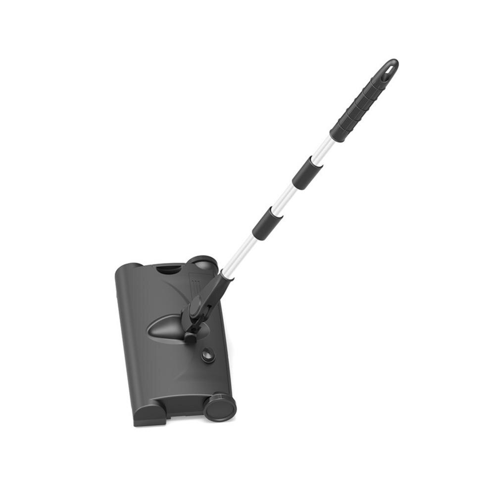 Fregona eléctrica inalámbrica con carga USB, limpiador de suelo, escobas, rotación de 360 grados, barredora manual, fregonas de limpieza del hogar: Negro