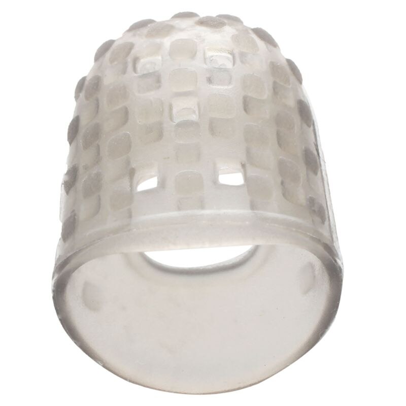 4 stuks zachte siliconen gitaar duim vinger plectrum beschermer vingertoppen (transparant xxs)