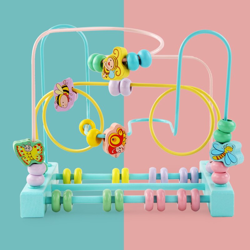Cuentas alrededor de los macarrones, pulsera de cuentas para bebé de 6-12 meses, juguetes educativos para niño y niña de 1-2-3 años, de educación temprana