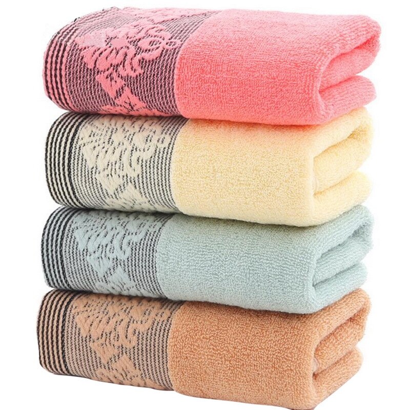4 Colors High Absorbent Face Towel Thick Cotton Solid Bath Towel Beach Towel For Adults Quick Dry Soft