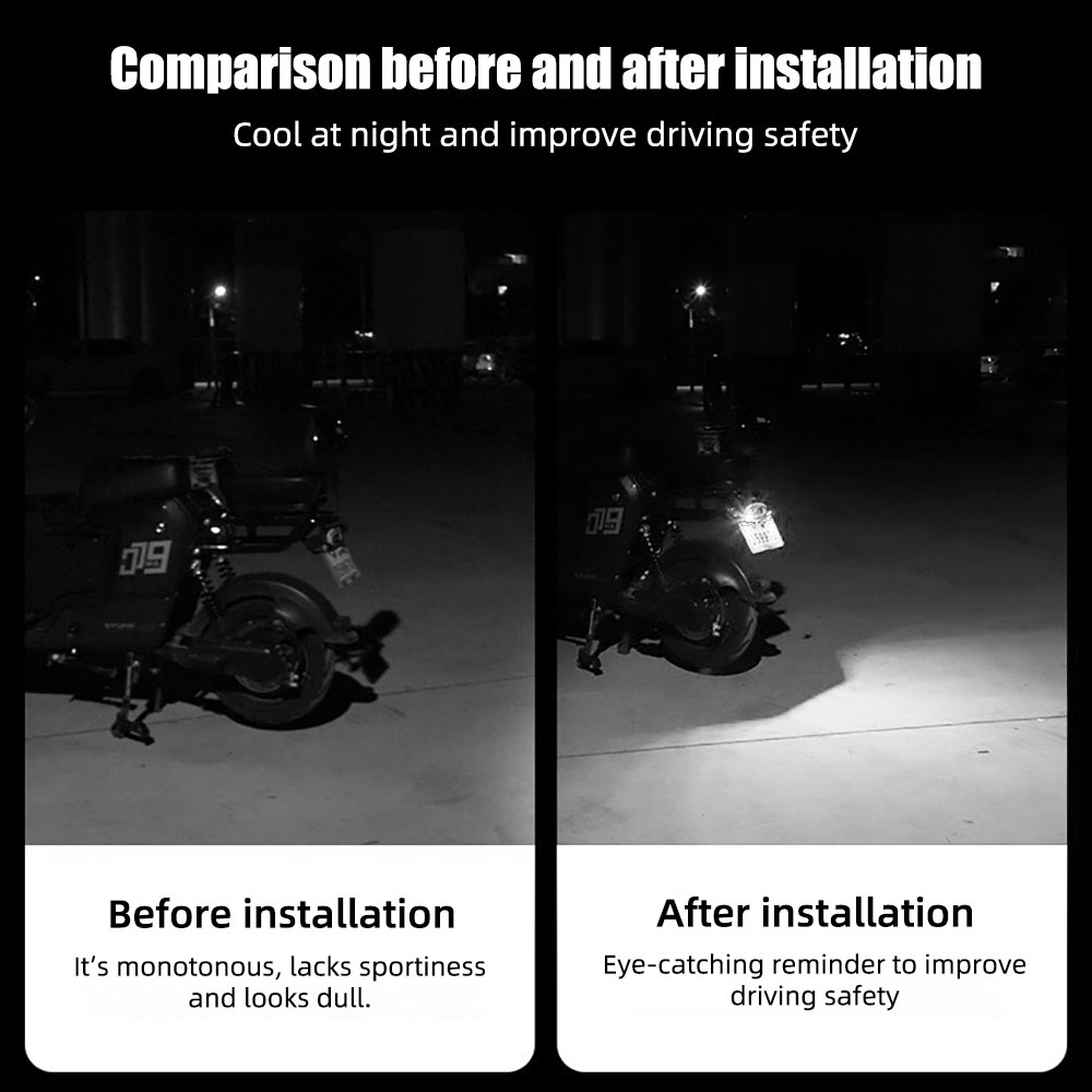 2Stck Motorrad LED Dämon Auge Licht Halbkreis/Dreieck Auge Blinker Licht Dynamische Rücklicht Mini Auto Dekoration lichter