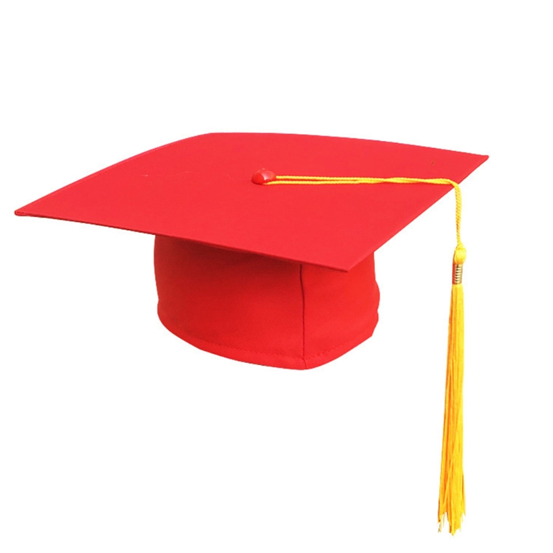770B Stof Matte Afstuderen Hoed Voor Afgestudeerde Party Gefeliciteerd W/Kwastje Unisex: E