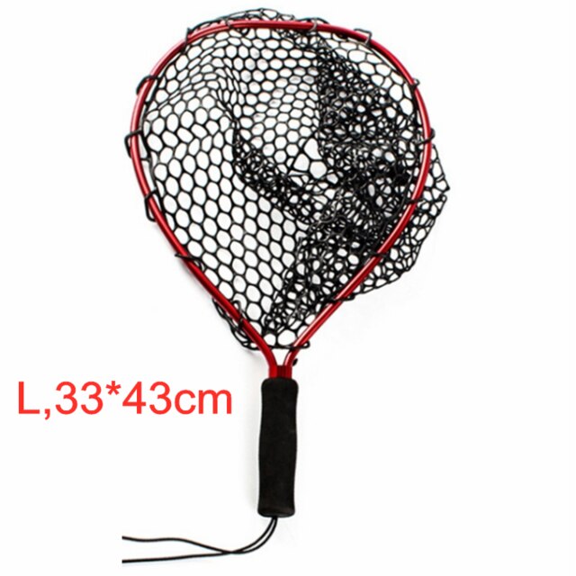 Telescopic Fishing Net Aluminum Alloy Landing Net Hand Net Telescoping Pole Folding Nets Network Fish Tackle Tools: L Red