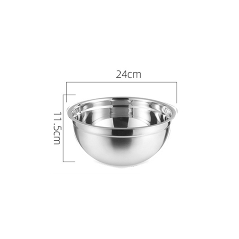 Multi-tamanho de aço inoxidável conjunto de bacias de salada de frutas de nidificação tigela de salada de cozinha de armazenamento de alimentos tigela de mistura de cozinhar para preparar: 24cm bowl