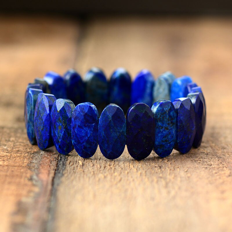 Women Stretch Bracelets Natural Stone Lapis Luzuli Amethysts Elastic Strand Bracelets Jewelry Bijoux