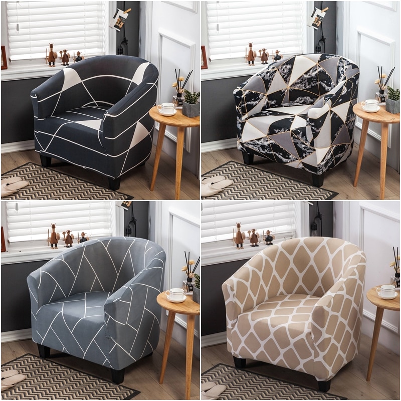 Venytettävä nojatuolin päällinen geometrinen amme kahvi sohvan päällinen klubituoli sohvan slipcover olohuoneen kodin huonekalujen suojaan