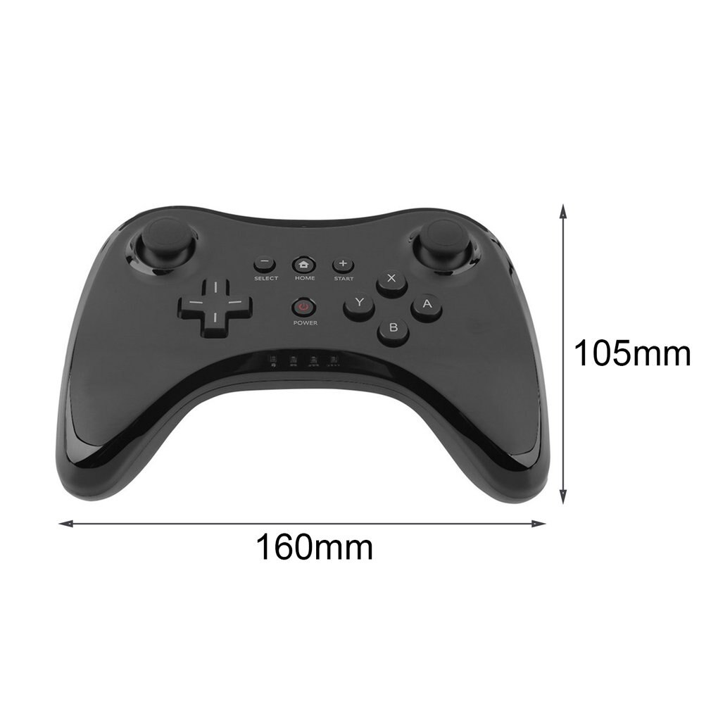 Ergonomic Wireless Controller Gamepad Joypad Joystick Remote Black Wireless Controller Suitable for Nintend Wii U Pro