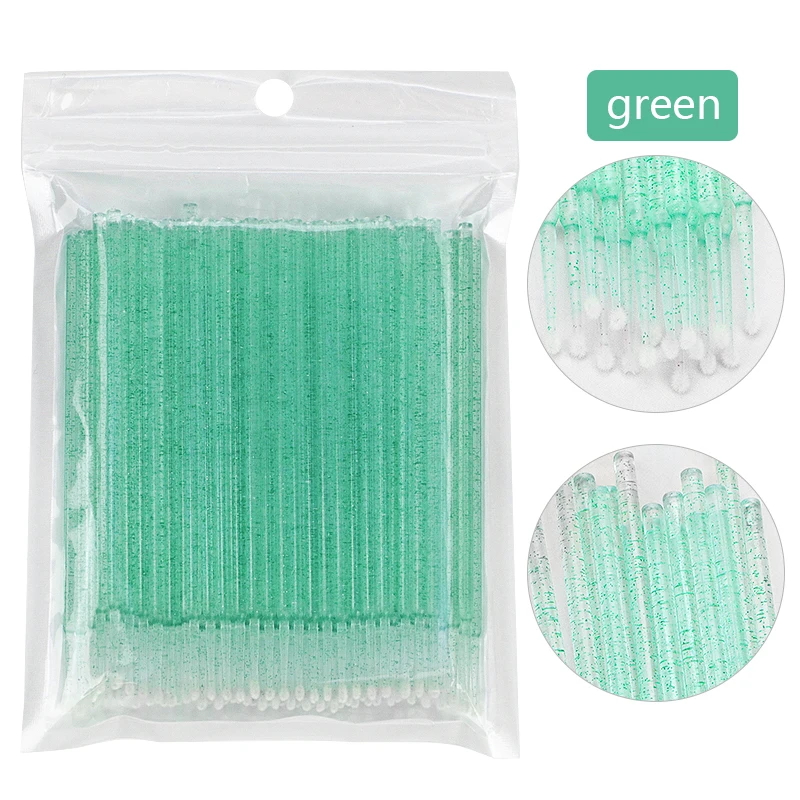 100Pcs Eyelash Cleaning Brush Lash Extension Micro Cotton Swab Individual Eyelashes Microbrush Beauty Makeup Clean Remover Tools: Navy Blue