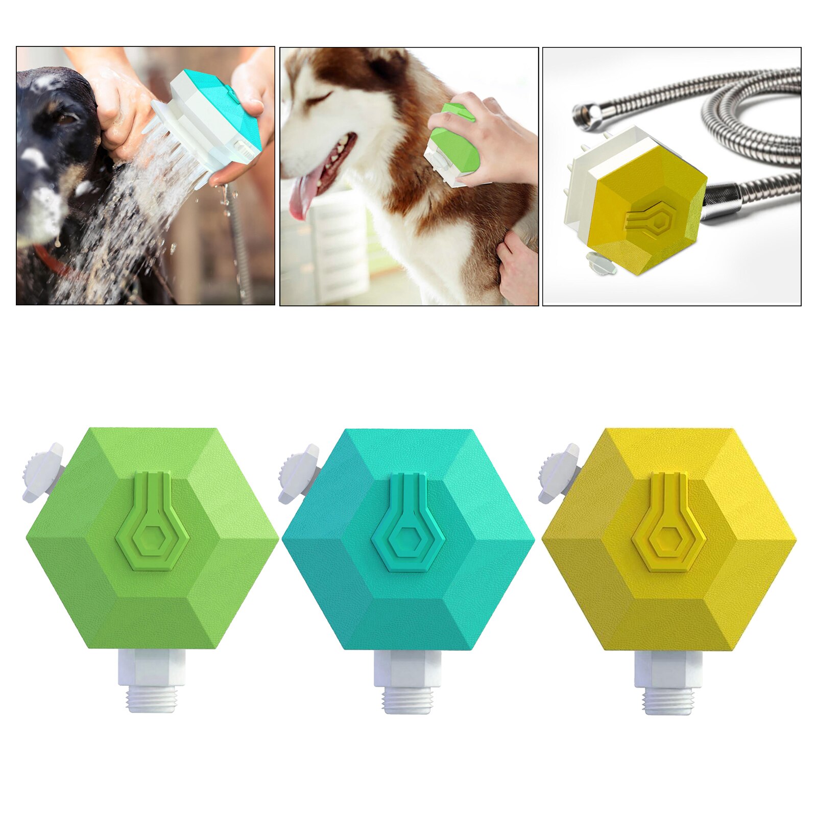 Handheld Pet Grooming Sprayer Head Dog Massge Scrubber Brush Shower & Outdoor