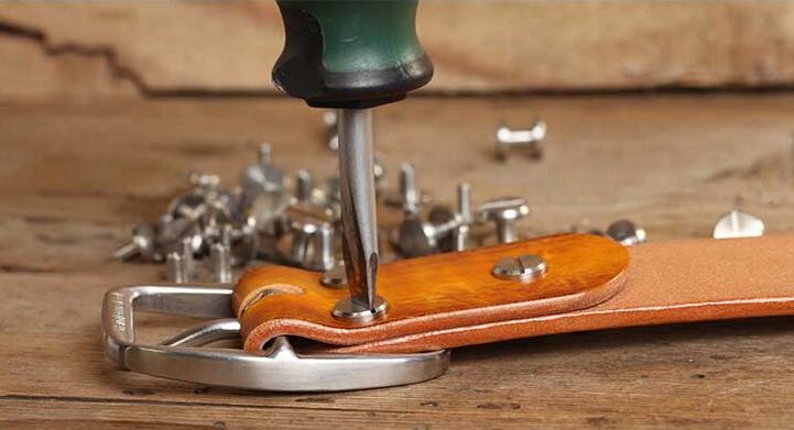 2pcs belt buckle patch repair Stainless steel screw belt screw diy leather craft making rusty proof metal screw 10x4x7mm