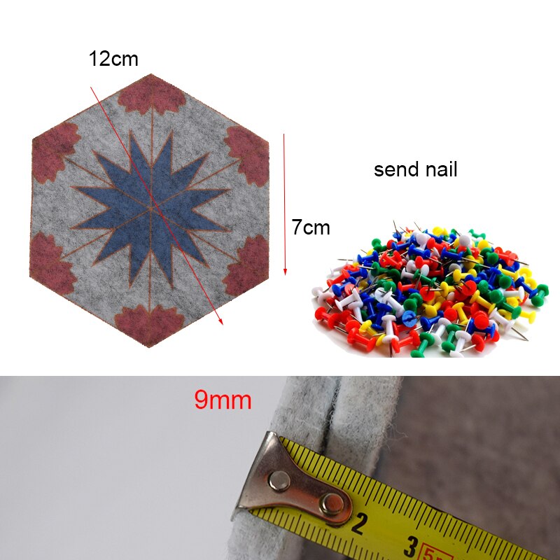 9mm tjock hårdgrå sexkant filt tyg foto display meddelande anslagstavla konst heminredning fieltro para manualidades 1pc