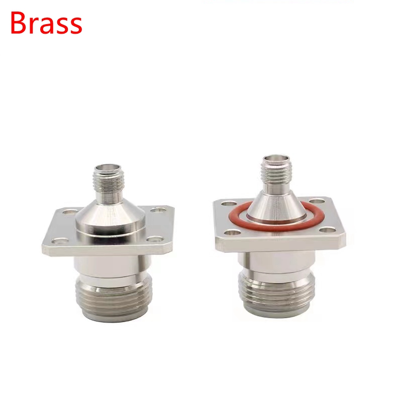 Conector de brida de 4 orificios, arandela tórica hembra a hembra SMA, 1 piezas, L16, rápida, latón y cobre