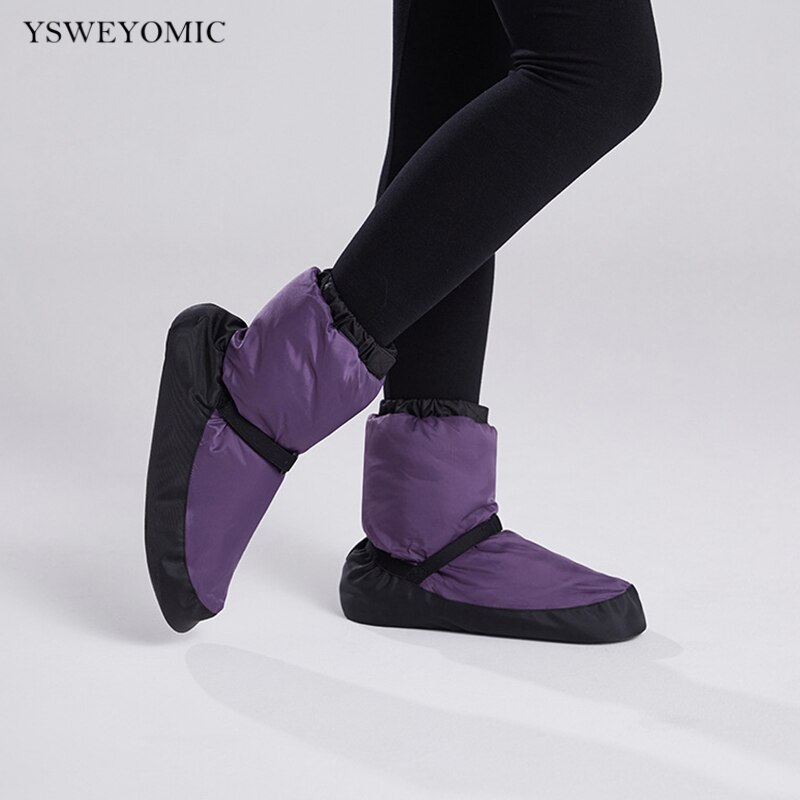 Winter Ballet Dansen Schoenen Volwassenen Zwart Paars Katoen Warm-Up Oefeningen Warmer Ballerina Warm-Up Boot Meisjes Ballet schoenen