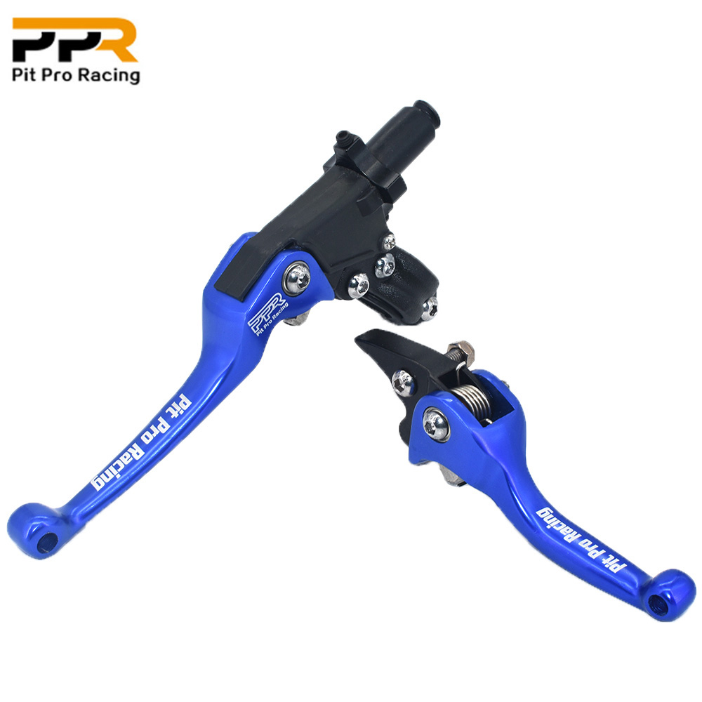 Palancas de freno de embrague para motocicleta Pit Pro Racing CNC F3 2nd, manillar Universal para motocross CR CRF YZF WRF KX KXF: Blanco