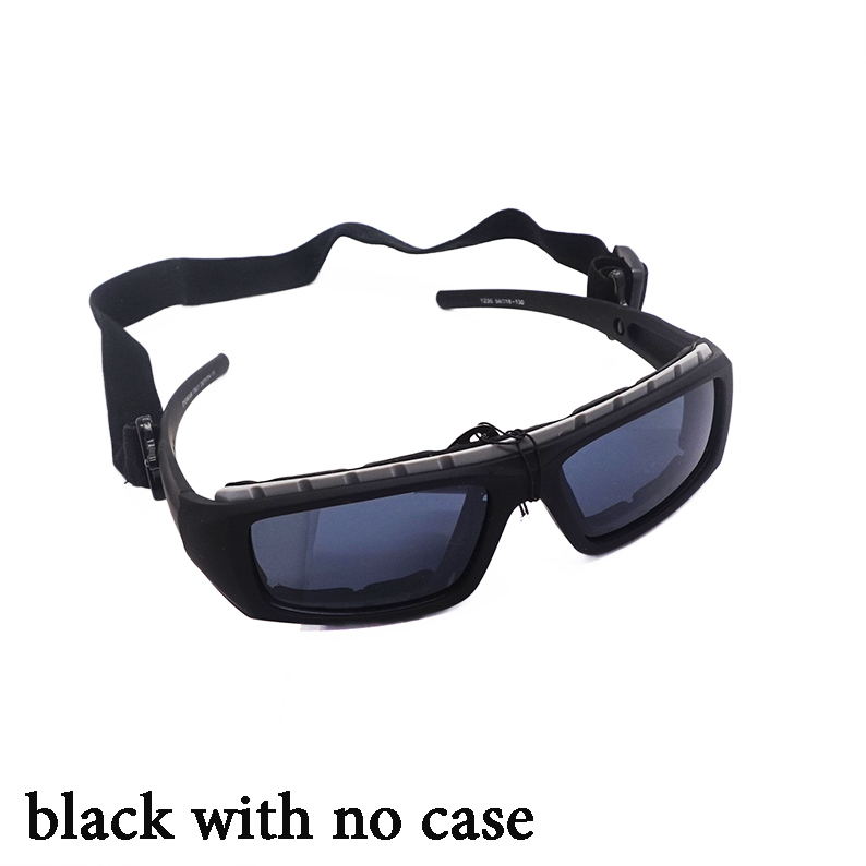 Skidglasögon sportsolglasögon med fodral skidglasögon unisex utomhusglasögon set lätt och bekvämt märke: Svart utan fodral