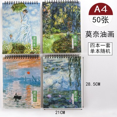 A4 SketchBook Art Painting Notebook Children Art Supplies Children's Doodle Drawing Book Paper watercolors 4Books: Sketch Book1