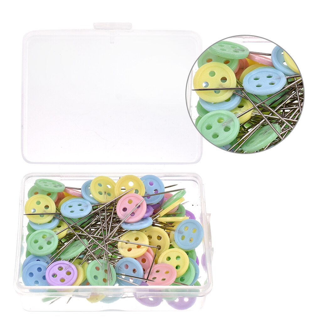 Alfileres de bordado para manualidades con agujas de retales, 100 Uds., para acolchar, herramientas y accesorios de costura, Color aleatorio