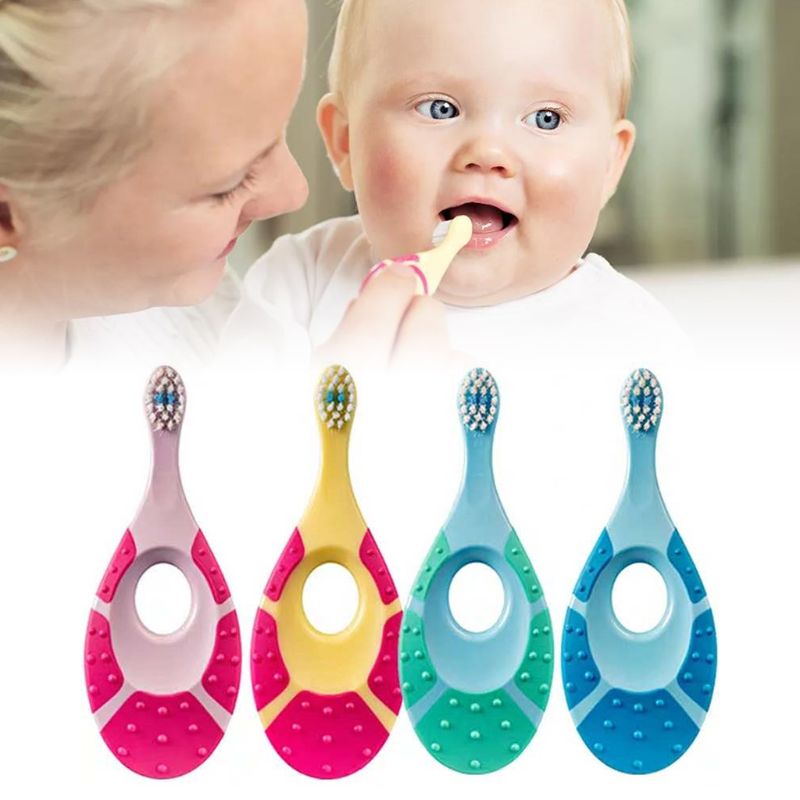 Bebê multi-funcional escova de dentes crianças cuidados com os dentes do cabelo macio leite escovas de dentes recém-nascido infantil formação molar haste mordedor