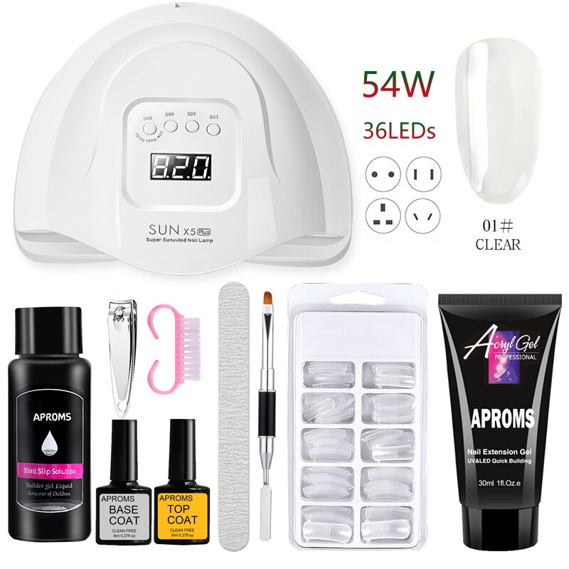 UV LED Nagel Lampe Poly Nagel Gel Erweiterung Nagel einstellen 30ML Poly Nagel Gel UV Nagel Gel Baumeister Manikübetreffend einstellen Salon Nagel Trockner Nagel Bausatz: Poly Gel einstellen 1