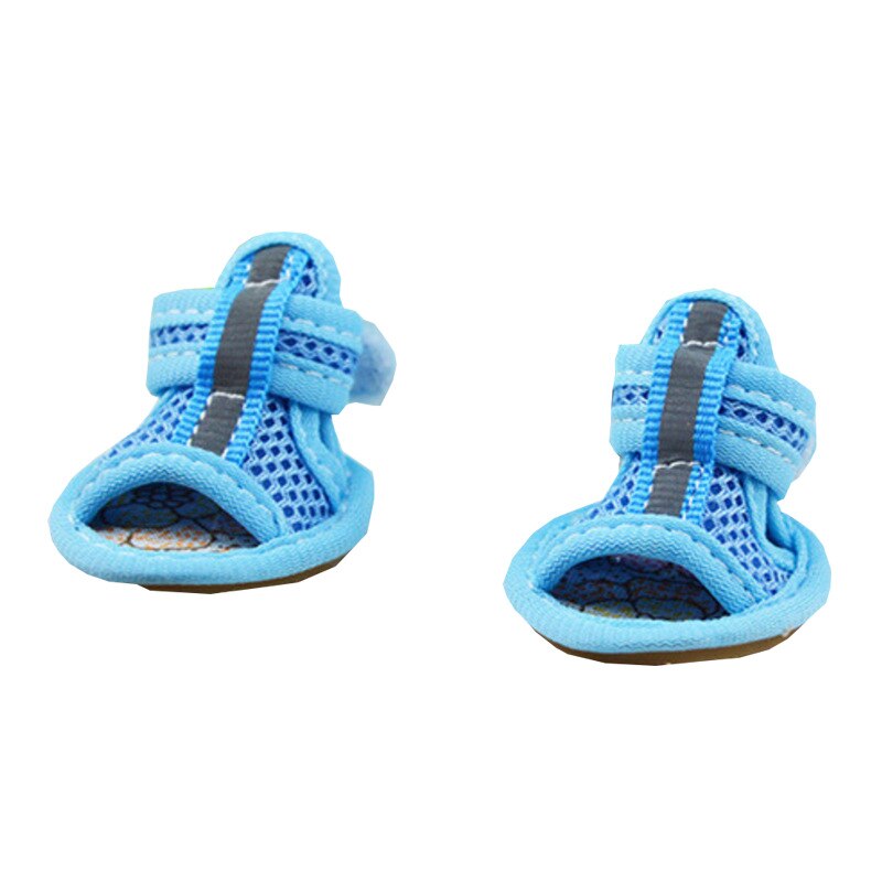 Chaussures d'été antidérapantes roses pour chiens, sandales respirantes pour petits chiens, chaussettes pour animaux de compagnie, bottes pour chiots et chats, 4 pièces/ensemble