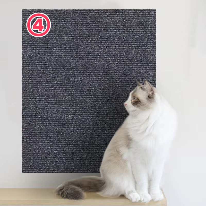 Cat Scratching Mat Trimmable Cat Carpet Cat Scratching Carpet Corner Wall Self-Adhesive Cat DIY Scratch Furniture Protector: L / Red