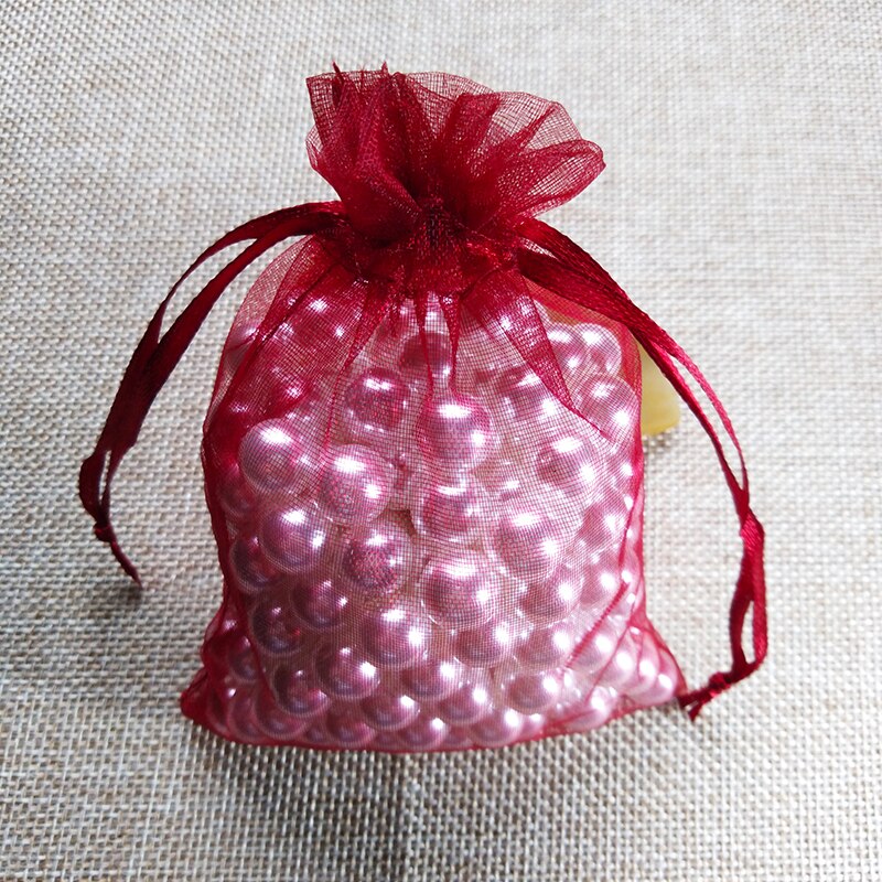100pcs/lot 5x7 7x9 9x12CM Organza Bags Wedding Party Christmas Decoration Drawstring Bag Pouch Jewelry Packaging Bags