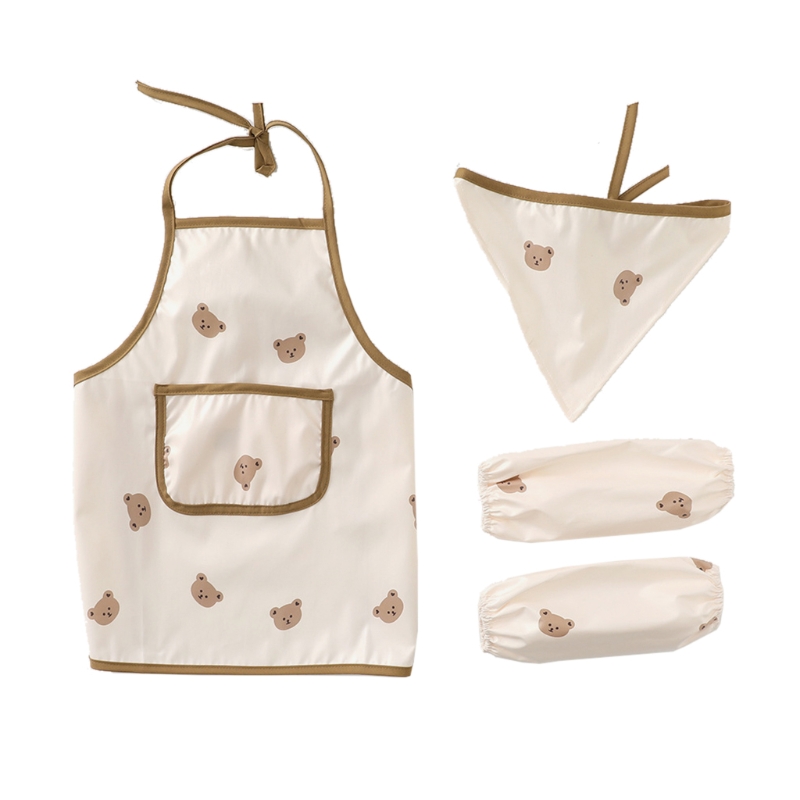 Super Zachte Voeden Slabbetjes Moeder Lunch Voeden Kiel Bib Sleevelet Koken Schort Kind Tuinieren Leveringen: Little bear / 12-36 months