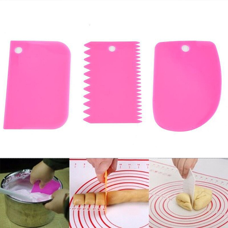 3 stuks/set cake cream spatel diy cake bakken mix schraper spatels fondant gebak uitstekers keukengereedschap fea 889