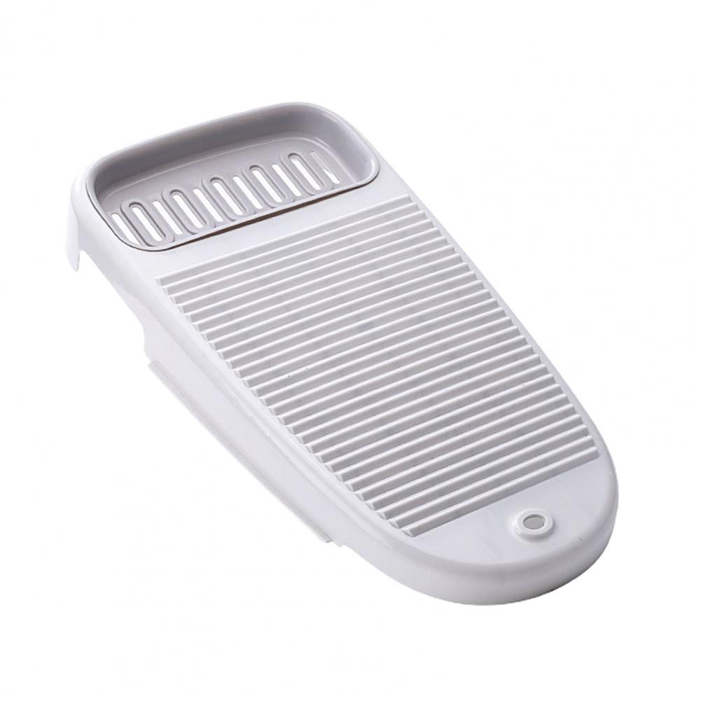 Plastic Thickened Washboard with Draining Board Soap Box Washing Cleaning Tool: Grey L