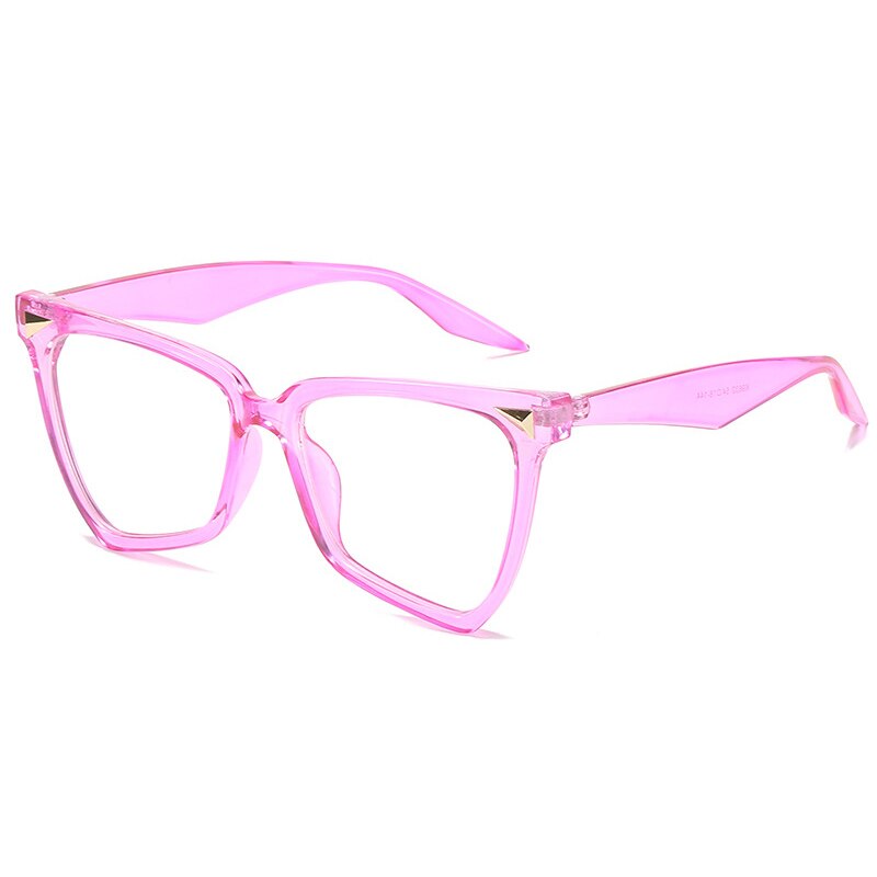 Então & ei moda olho de gato irregular mulher anti-blu-ray eyewear vintage rebite decoração lente clara óculos armação de computador: Purple