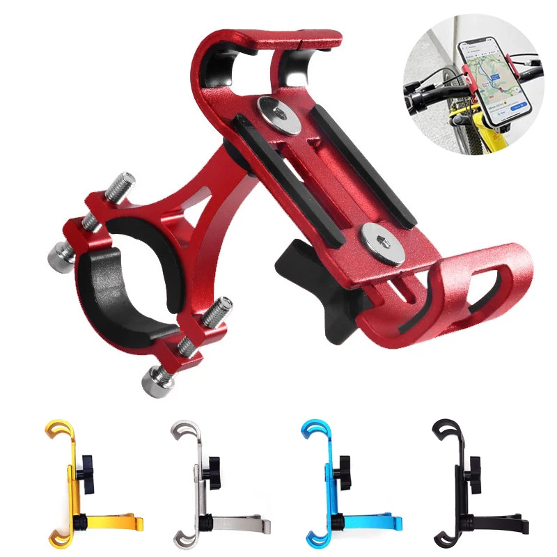 Soporte de Metal para teléfono de bicicleta, soporte antideslizante de aleación de aluminio, Clip GPS Universal para bicicleta de montaña y Moto, soporte para teléfono móvil para teléfonos inteligentes
