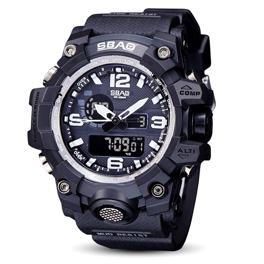 Outdoor Mannen Sport Horloges Waterdicht Quartz Horloges Stijlvolle Shockproof Masculino Klok Wijzerplaat Horloges Relogio Masculino: A