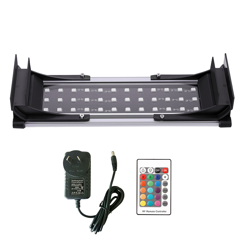 US UK EU AU Kleurrijke LED Licht Uitschuifbare Aquarium Licht LED Aquarium Licht Afstandsbediening Aquarium LED Lamp 5050 SMD RGB: AU Plug-36LEDs