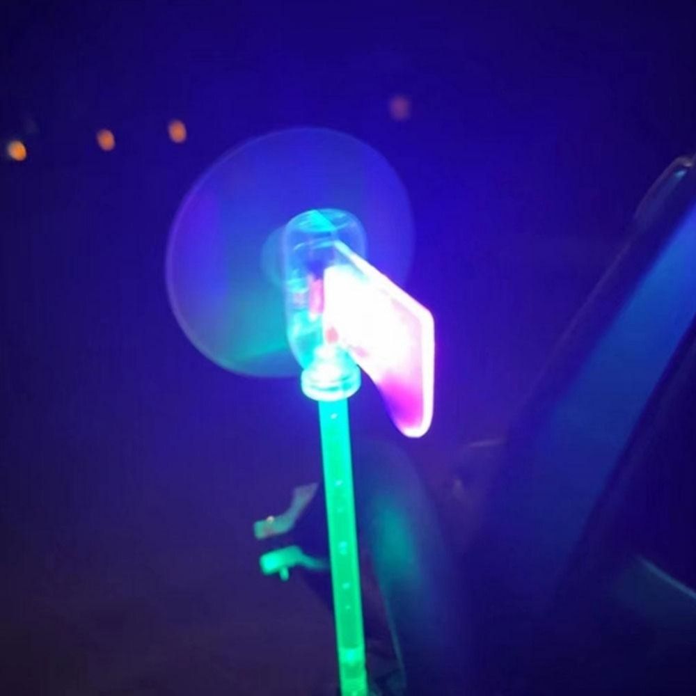 Windbetriebene Mini-Windmühle mit LED-Licht, Warnwirkung, sicheres Fahren, Windenergie, Windmühle, Dekoration, modische bunte LED-Lampe