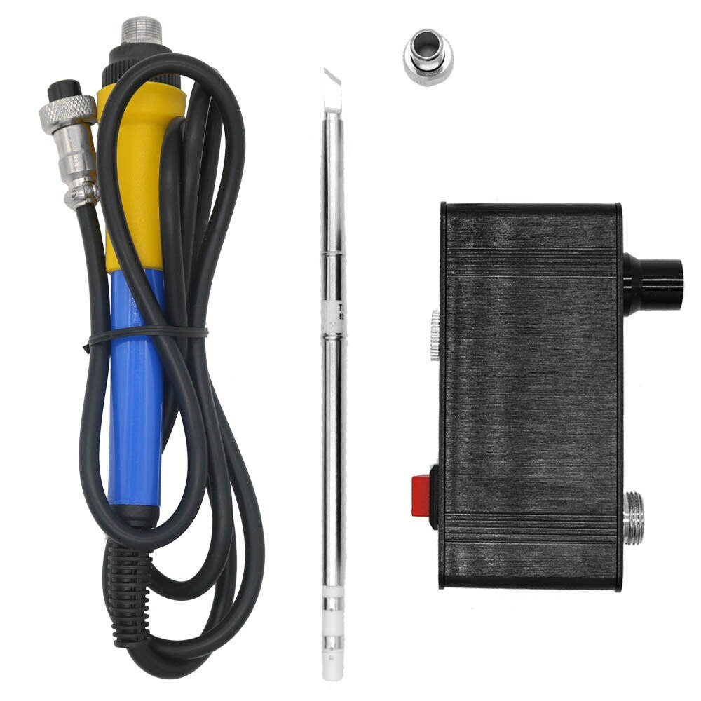 QUICKO Mini T12-942 Station de soudage Kit OLED bricolage soudure outils électriques soudage fer conseils régulateur de température avec poignée: Yellow Blue  Plastic