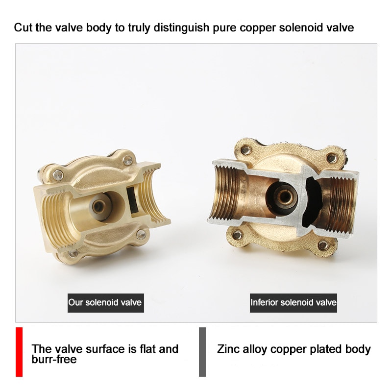 1/2&quot; 3/4&quot; 1&quot; 2&quot; inch Normally Closed Brass Solenoid Valve 220VAC 110VAC 24VDC 12VDC 24VAC Direct Acting For Water Gas Oil