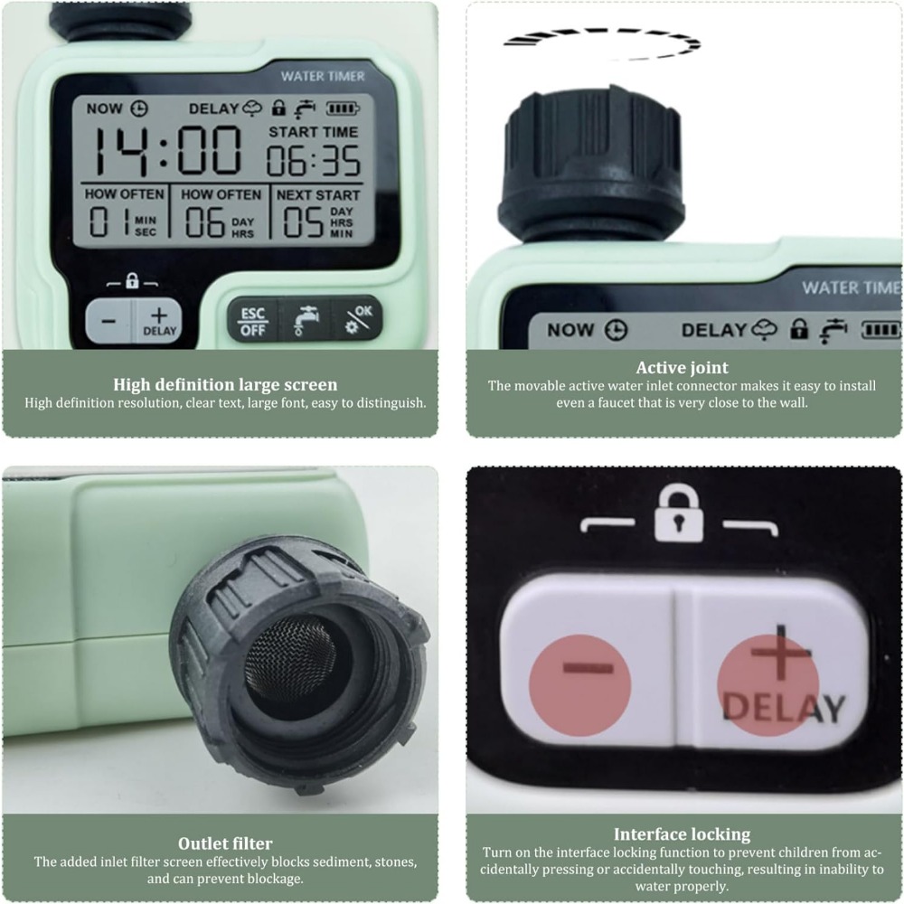 Timing System Outlet Water Timer Precisely Watering Up Outdoor Automatic Irrigation Fully Adjustable Program Watering Timer