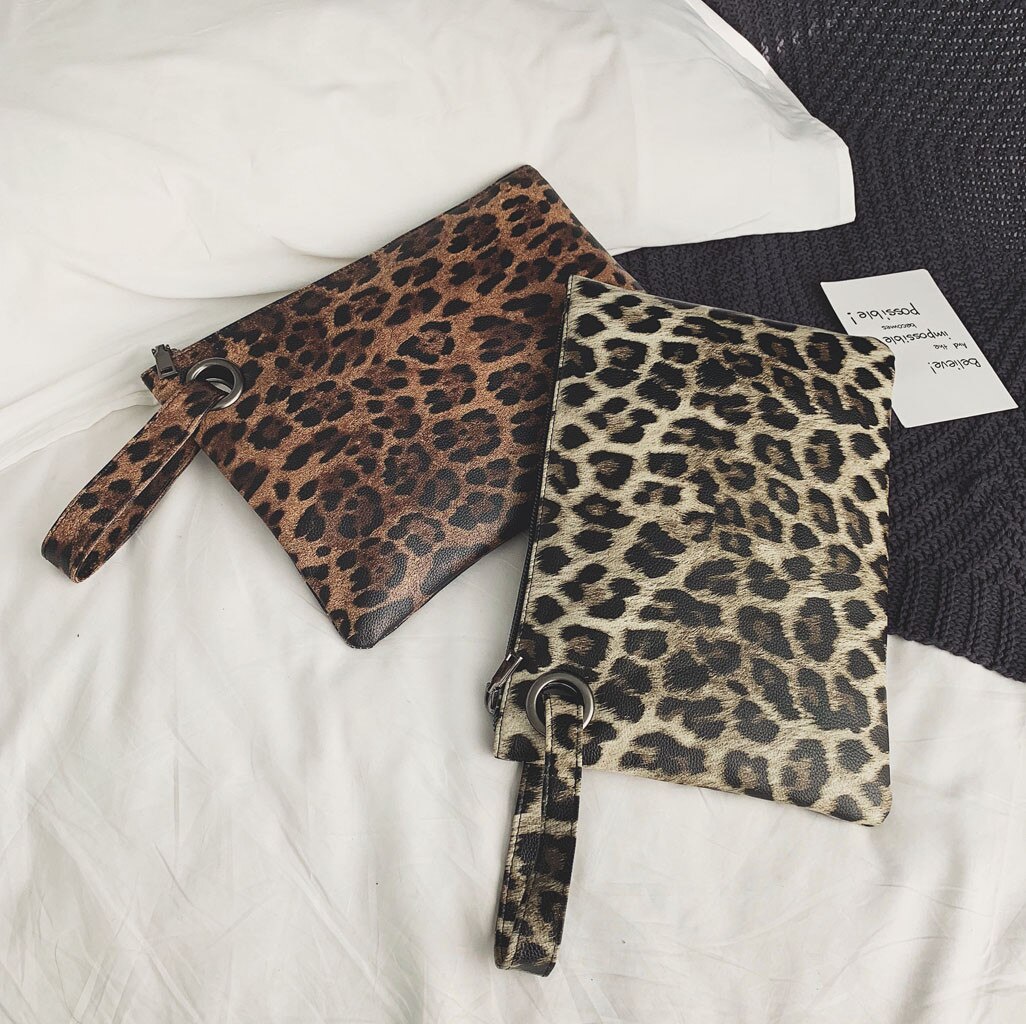 Vintage Leopard Zebra Handbags Women Clutch Bags Purse Female Handle Bag Leopard Messenger Shoulder Bags Bolsa Feminina #R5