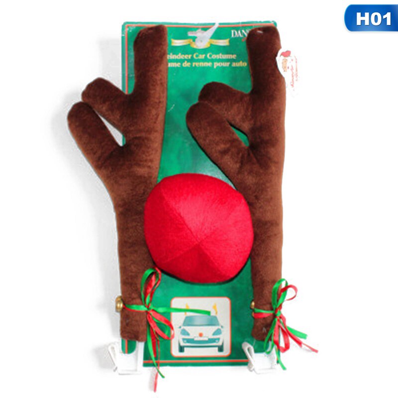 Rentier Dekoration Auto Fahrzeug Nase Horn Kostüm einstellen Rudolph Weihnachten Rentier Geweih verrotten Nase Ornamente Elch Geweih