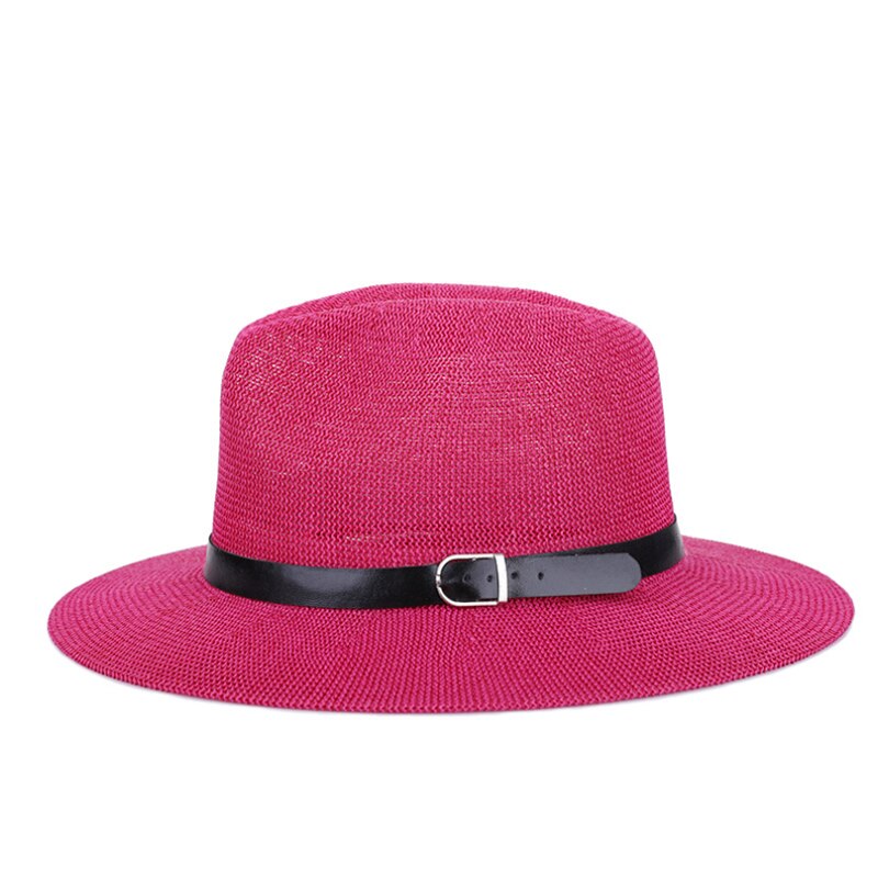 Strohoed Mannen Fedora Hoeden Met Riem Vintage Vrouwen Trilby Caps Zomer Fedora Uv Jazz Hoed Hoed Vrouwen vilt