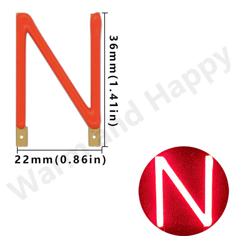 N-Z Letter Licht Decoratie Rood Licht 0.45W Led Lichtgevende Gloeidraad DC2.8-3.0V Nachtlicht Bruiloftsfeest Outdoor Decoratie Gebruik: Army Green