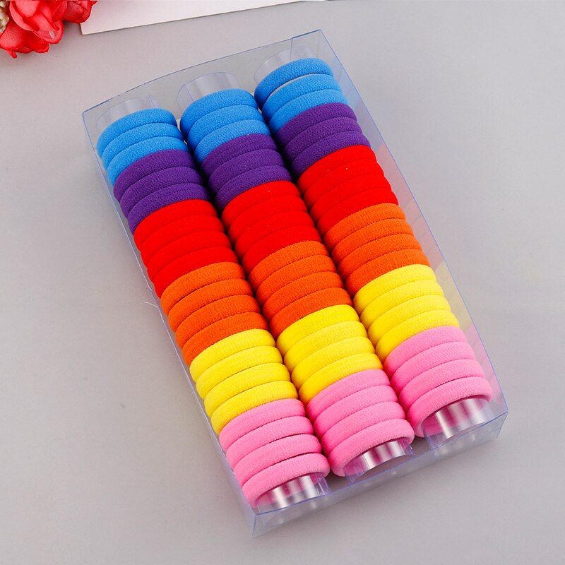 66 st/lot 3cm färgglada nylonringar flickor knasiga hårband haar håraccessoarer barn gummiband elastiska pannband: Blanda färger 1