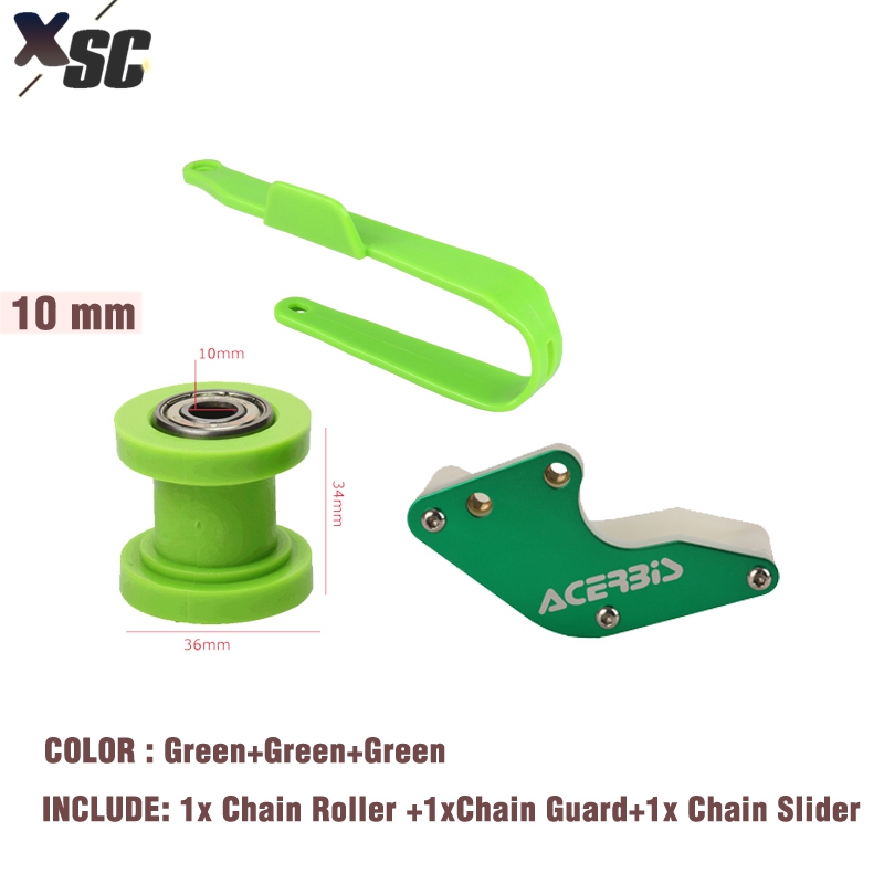 Motorcycle Swingarm Protection Chain Slider Rear Cover Chain Protector Guard Guide Roller Wheel Guard Set Pit Dirt Bike Racing: Gold