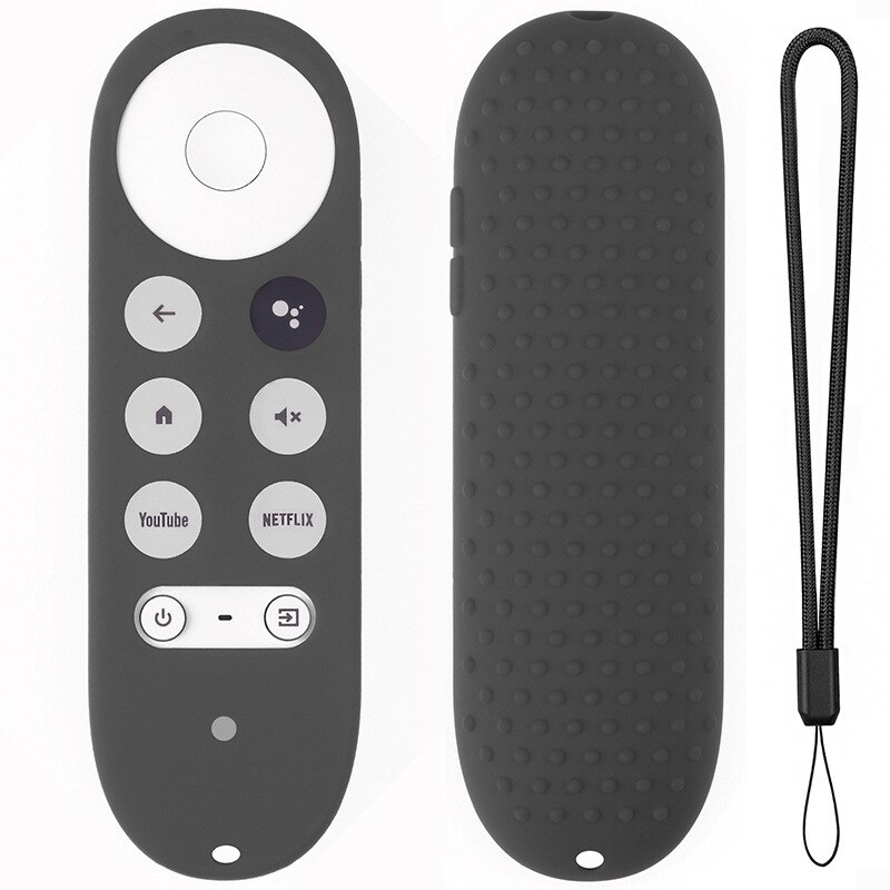 Fernbedienung Abdeckungen Silikon Fall Für Chrome Mit Google TV Stimme Fernbedienung Anti-Verloren Silikon Fall Stoßfest Schützen: 13 Dark gray