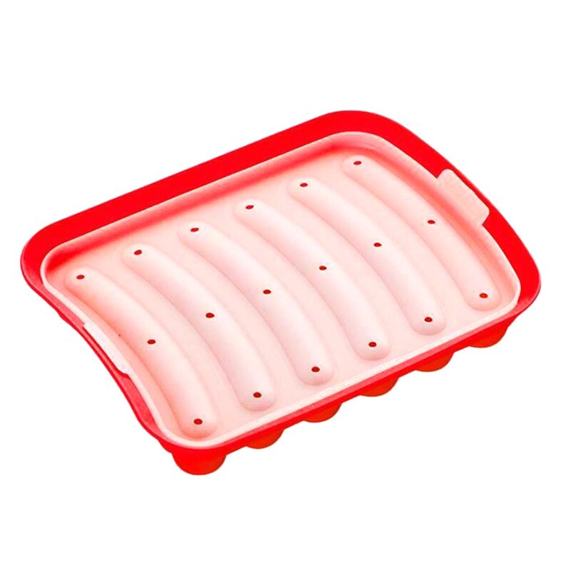 6 Grids Siliconen Worst Mould Mold Diy Maker Voor Maken Bratwurst Honden HKS99: D