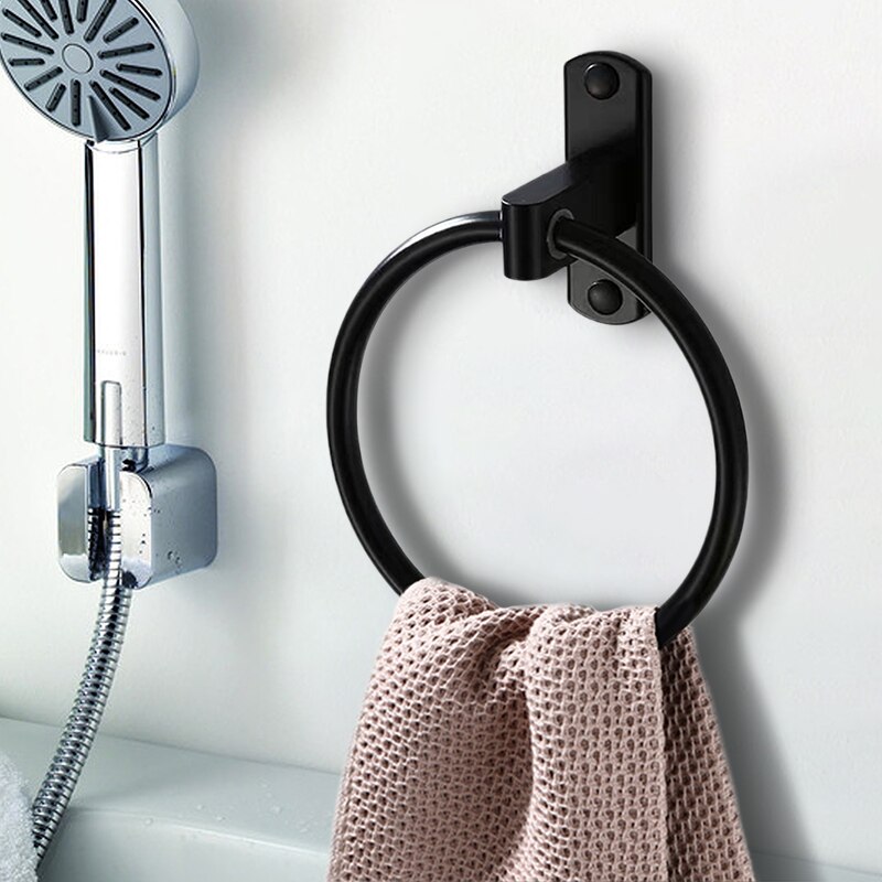 1Pcs Handdoek Ring Haak Ronde Handdoekring Ruimte Aluminium Handdoek Houder Handdoek Ring Badhanddoek Badkamer Ring pull Ring