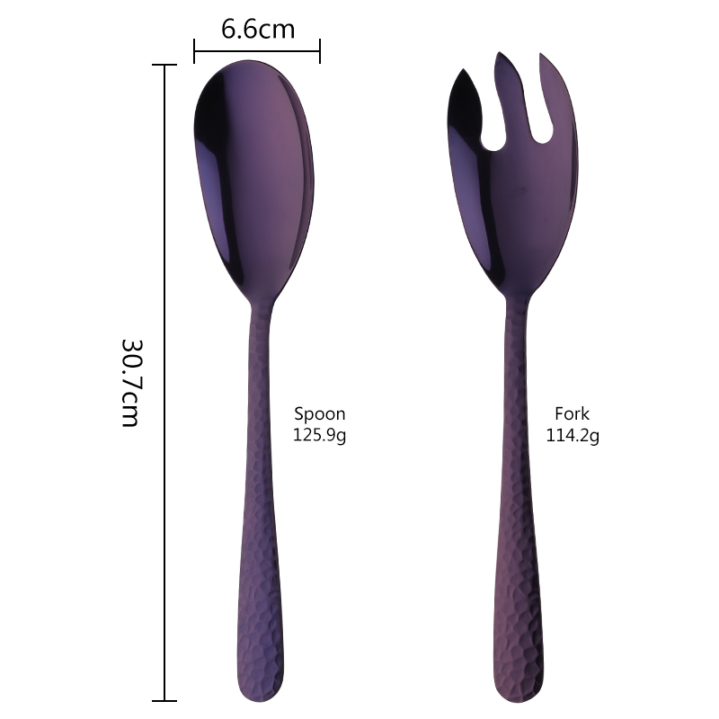 Grote Salade Opscheplepel Vork Set Mix Lepels Pot Pap tool Openbare Restaurant Waar Keukengerei Gebruik Buffet gebruiksvoorwerp: Purple 2 pcs