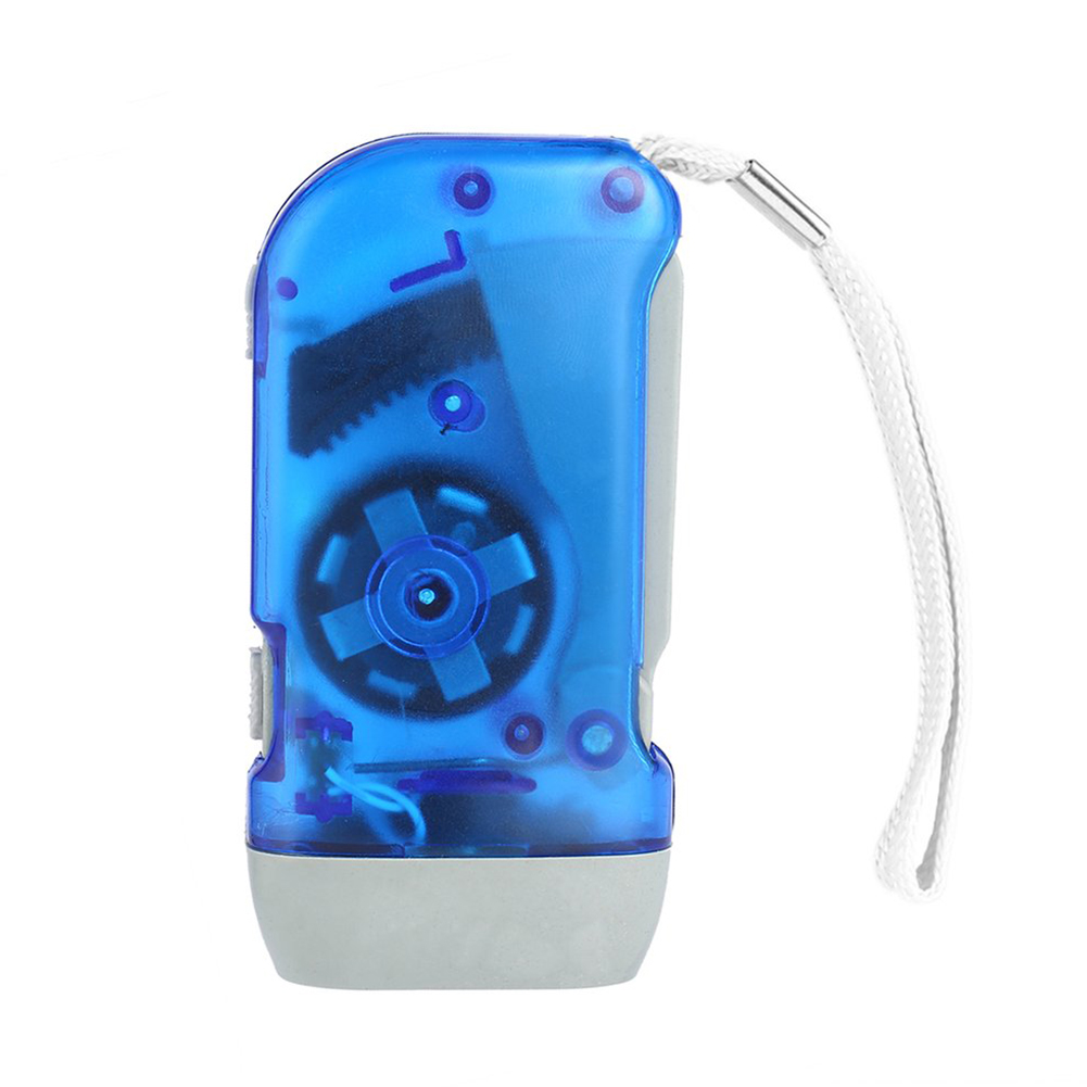 LED main pressage Dynamo lampe de poche manivelle puissance liquidation lampe de poche torche lumière main presse Camping lampe pour d'urgence: Bleu