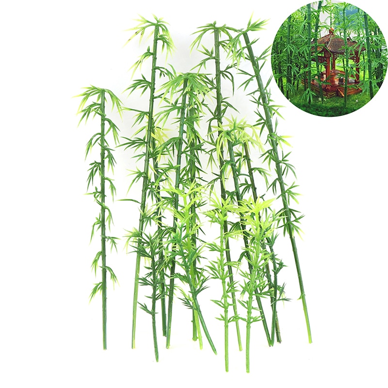 20pcs Plastic Miniature Model Tree Landscape Bamboo Tree Sand Table Model Decor Accessories Toys Hobbies