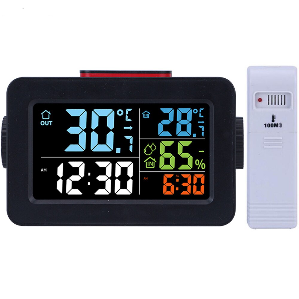 Digitale Bureau Led Wekker Met Snooze Thuis Temperatuur Thermometer Hygrometer Kleur Tafel Usb Telefoon Oplader Klok